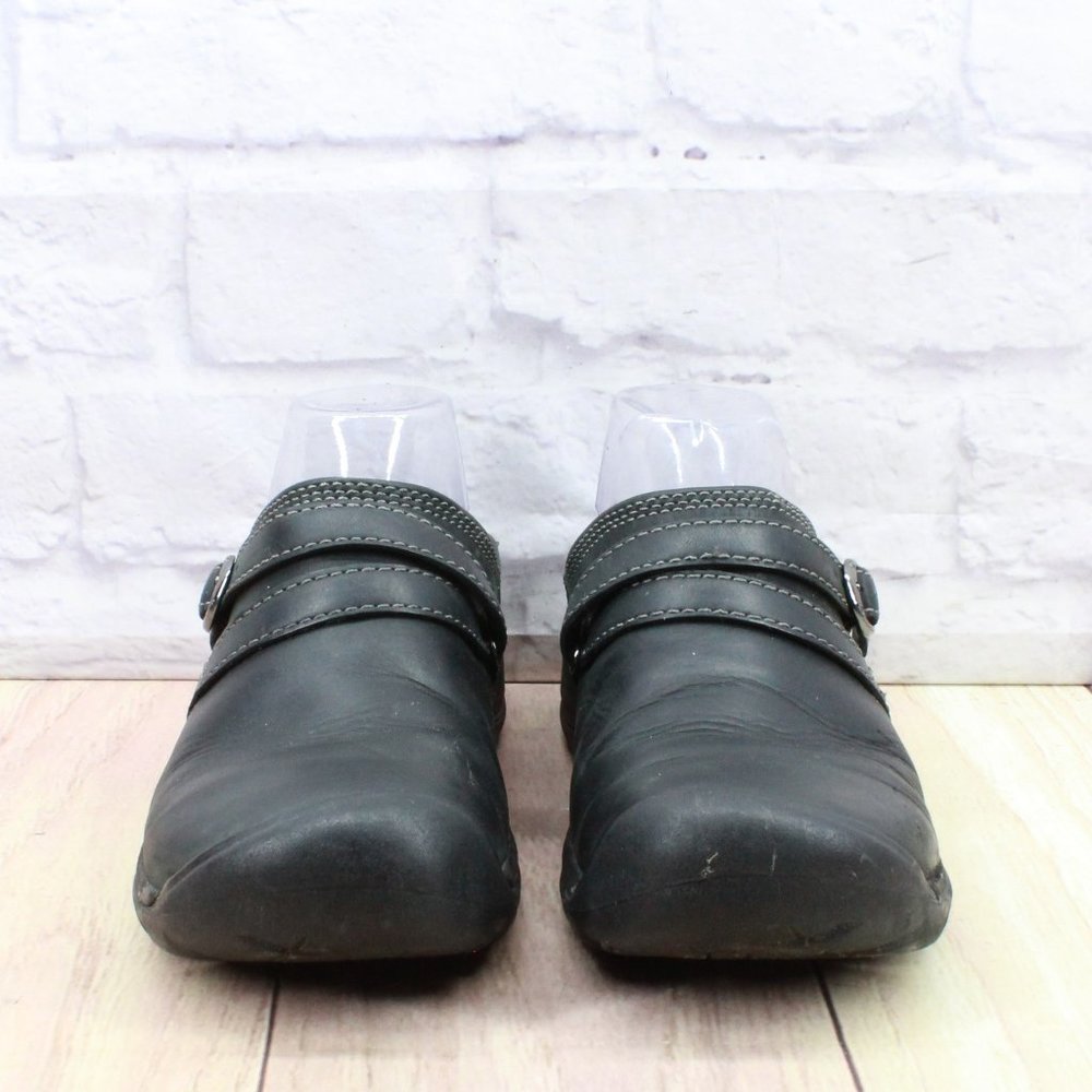 Keen Presidio II Black Leather Comfort  Slip on Clogs Mules Size 7 - Picture 4 of 9